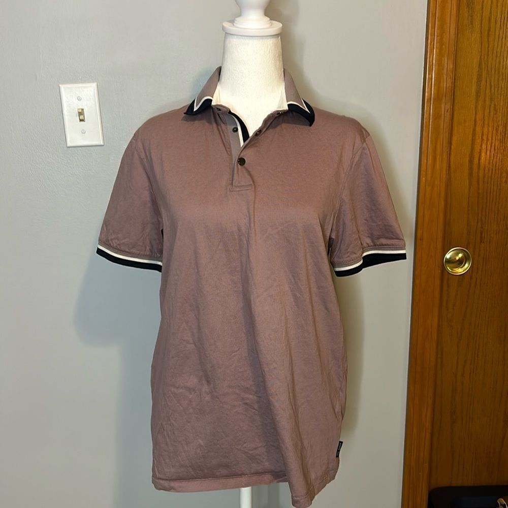 Ted Baker London cotton polo contrast‎ sleeves and collar size 3 or M BIN E